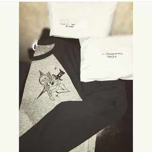 Tattooed  long sleeved baseball Tshirt